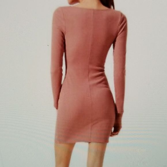 NWOT ASTR BODY CON RIBBED HOOK AND EYE FRONT BLUSH PINK LIGHTLY PADDED D… - Picture 2 of 12